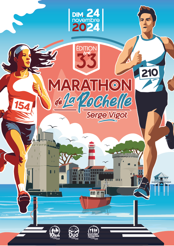 Gravure plaque personnalisée à votre nom Marathon de La Rochelle Serge Vigot